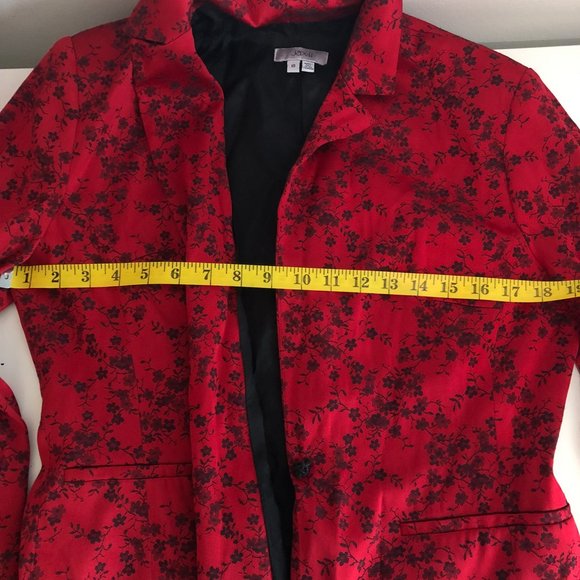 Red Floral Printed Blazer - Picture 3 of 3